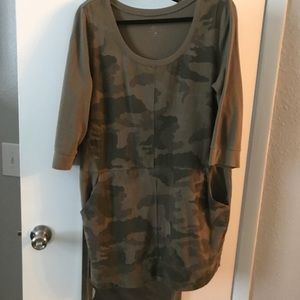Sz L NY&Co Camo Print Sweatshirt/Jersey Dress